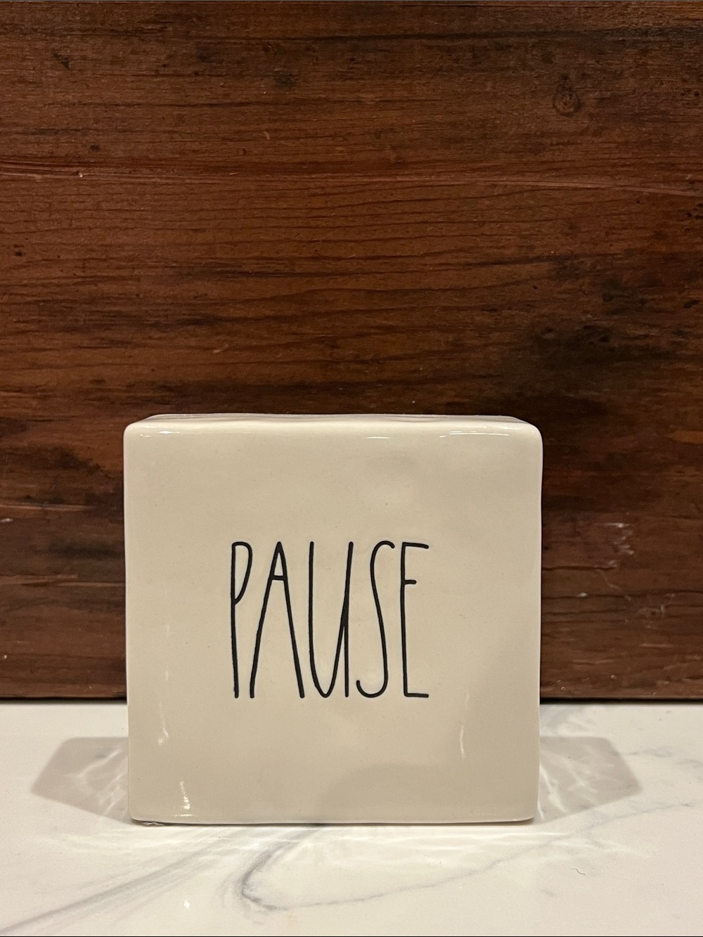🔥‼️Rae Dunn Cream Ceramic Block PAUSE and RELAX‼️🔥